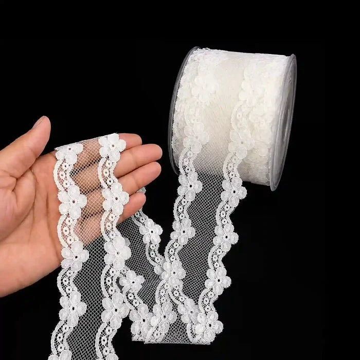 White Scalloped Floral Lace | SKU-236