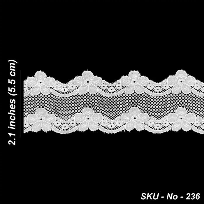 White Scalloped Floral Lace | SKU-236