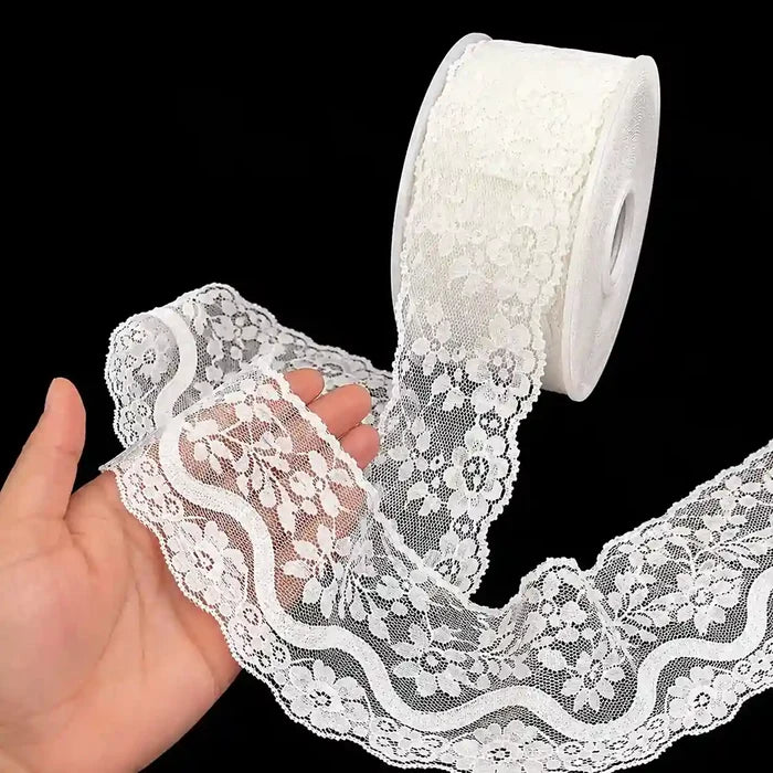 White Wavy Floral Lace | SKU-161