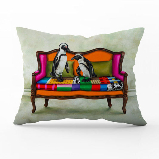 Wildlife At Leisure Decorative Pillow Cover - Penguins
