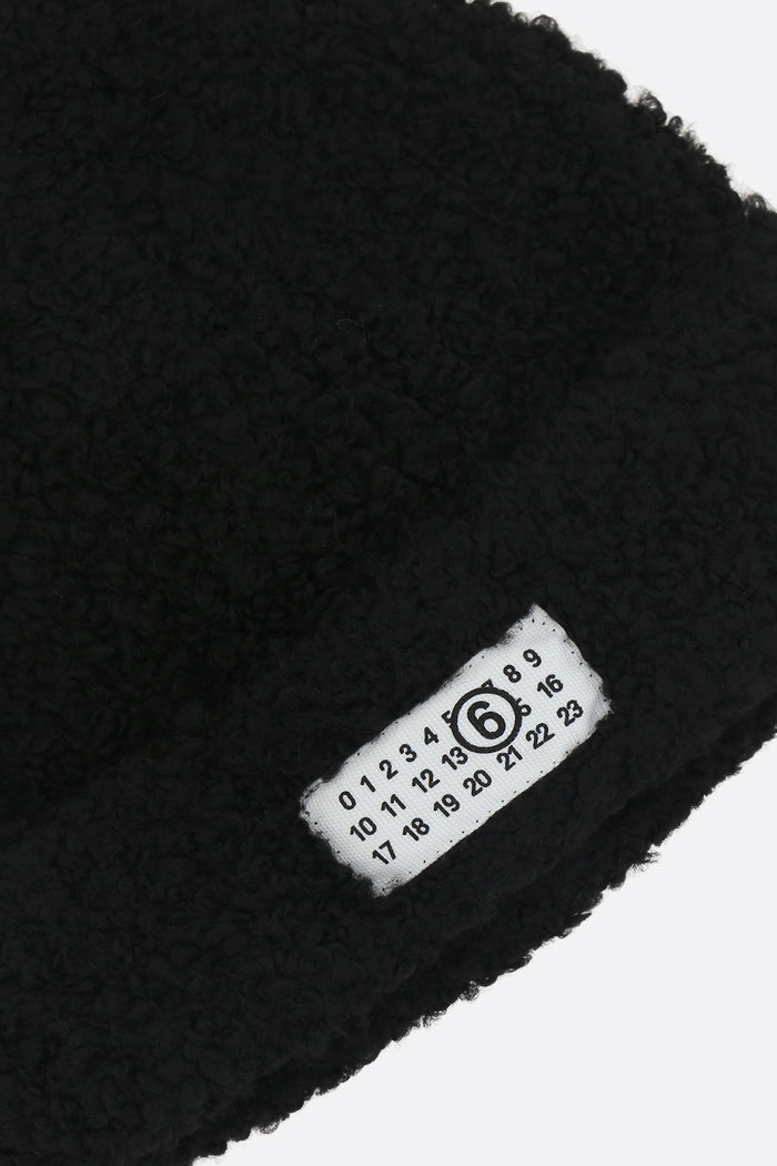 wool blend beanie with logo patch