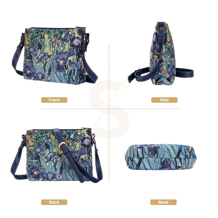 XB02-ART-VG-IRIS | VAN GOGH IRIS CROSS BODY BAG PURSE HANDBAG