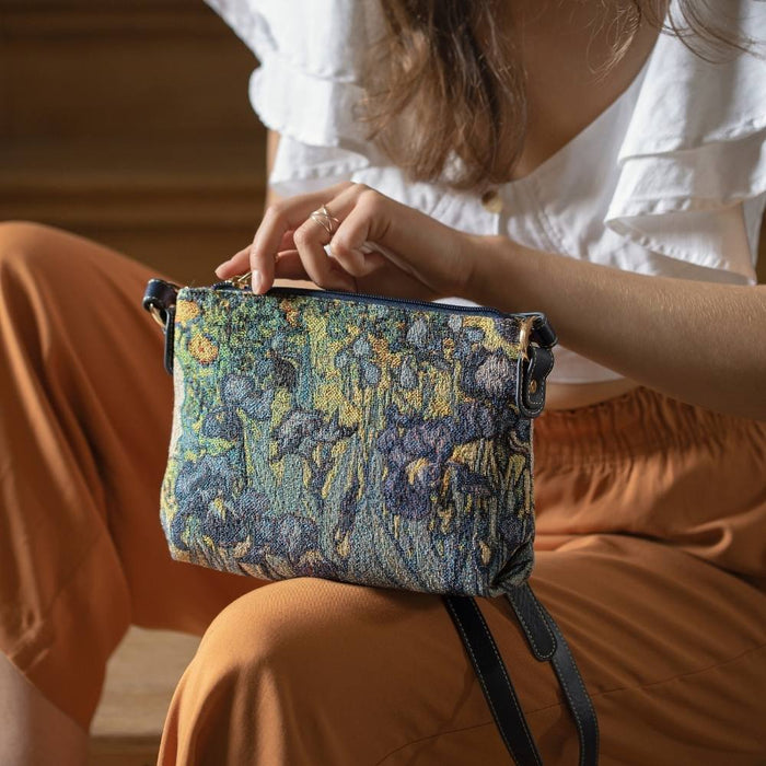 XB02-ART-VG-IRIS | VAN GOGH IRIS CROSS BODY BAG PURSE HANDBAG