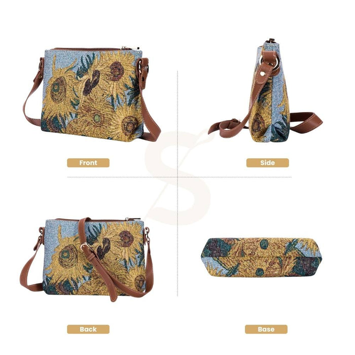 XB02-ART-VG-SUNF | VAN GOGH SUNFLOWERS CROSS BODY BAG PURSE HANDBAG