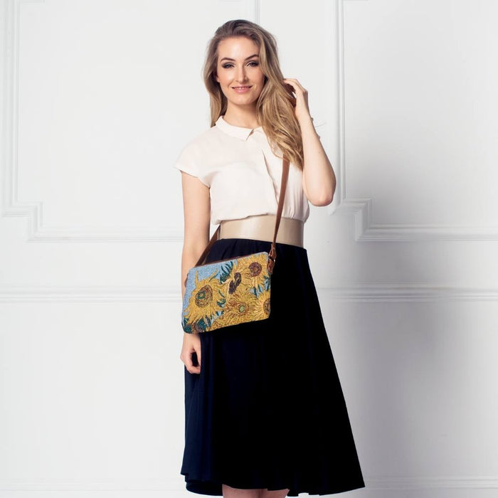 XB02-ART-VG-SUNF | VAN GOGH SUNFLOWERS CROSS BODY BAG PURSE HANDBAG