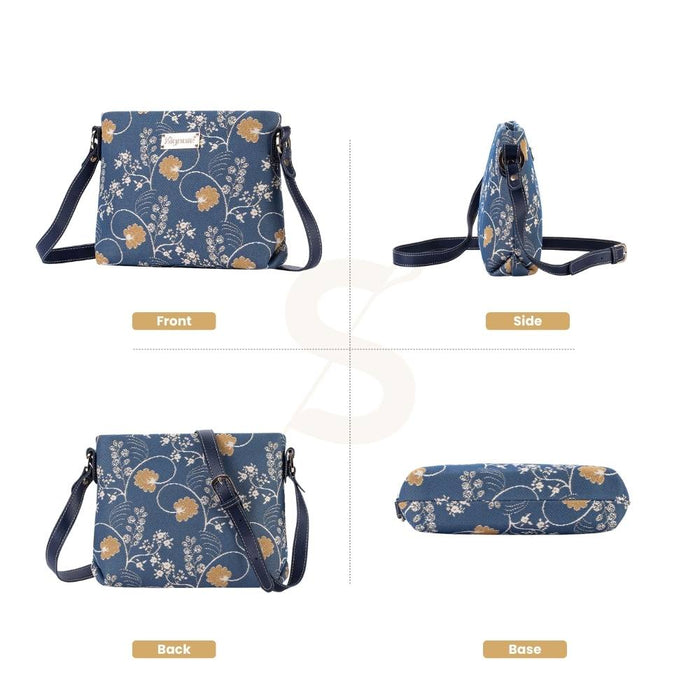 XB02-AUST | JANE AUSTEN BLUE CROSS BODY BAG PURSE HANDBAG