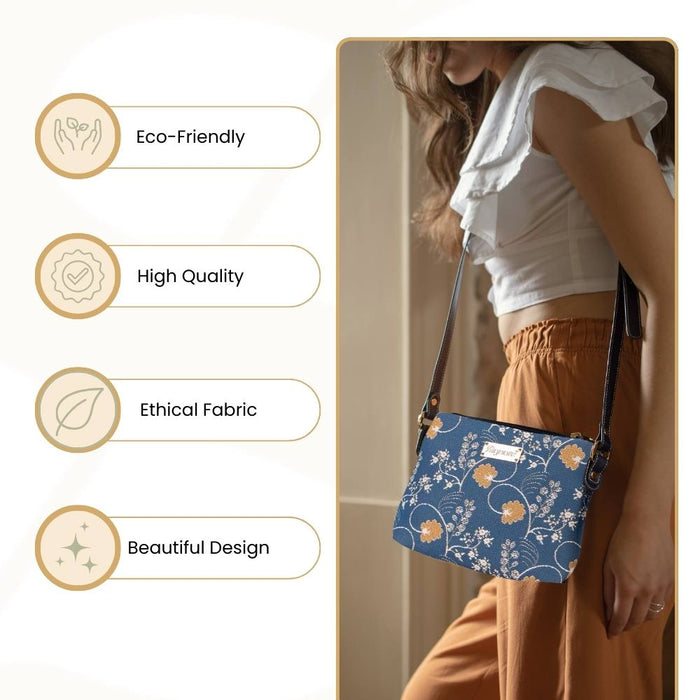XB02-AUST | JANE AUSTEN BLUE CROSS BODY BAG PURSE HANDBAG
