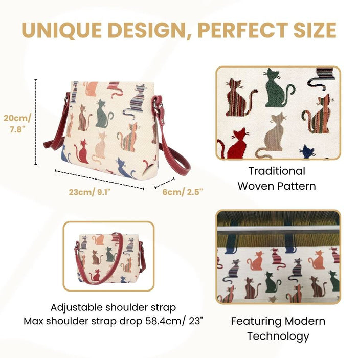 XB02-CHEKY | CHEEKY CAT CROSS BODY BAG PURSE HANDBAG