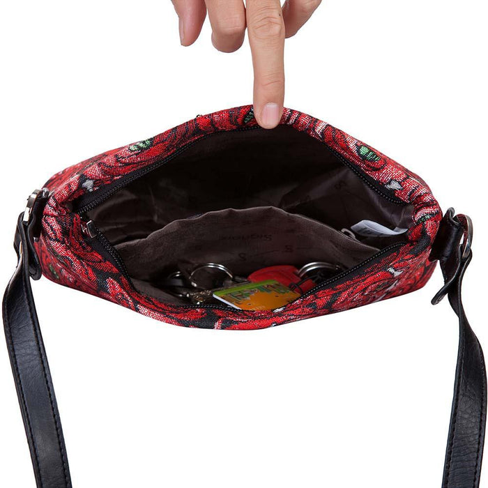 XB02-RMTD | RENNIE MACKINTOSH ROSE AND TEARDROP CROSS BODY BAG PURSE HANDBAG - www.signareusa.com