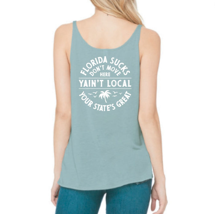 Yaint Local Florida Sux Womens Flowy Tank Top - Dusty Blue by Last Local