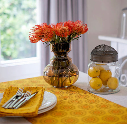 Yellow  Shweshwe Cotton Table Runner (Standard or Long)