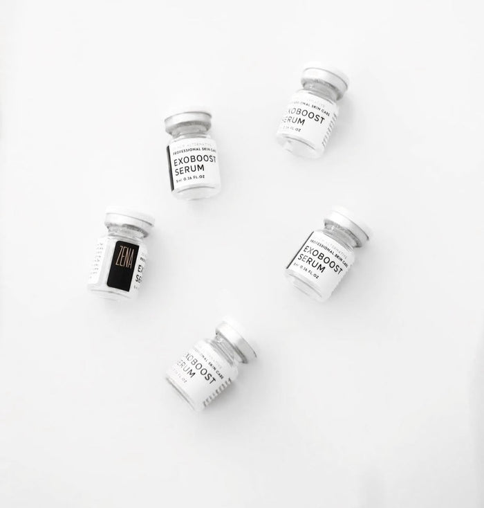 Zena Exoboost exosomes serum bottle for deep hydration and barrier repair for dry sensitive skin
