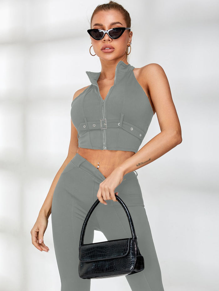 Dark Gray / S / Tank+Leggings