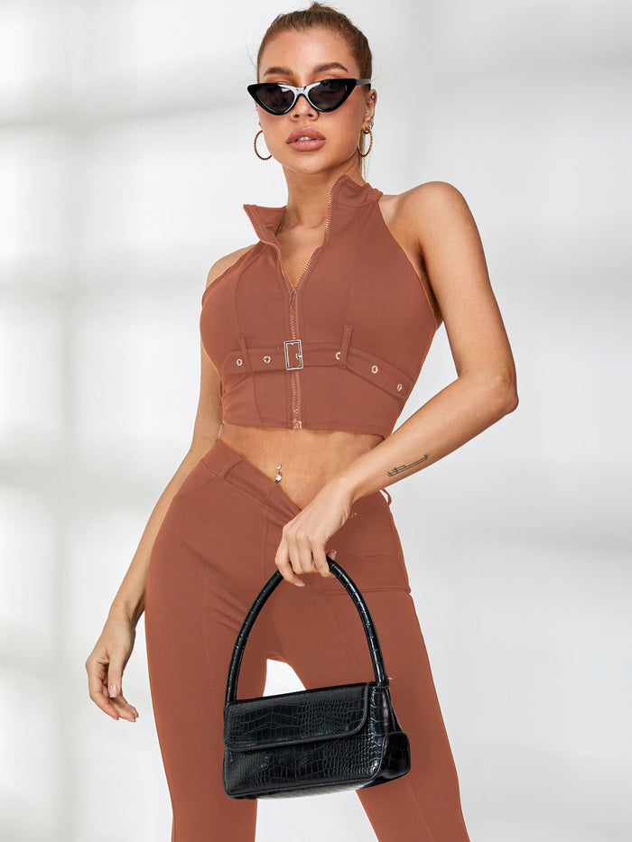 Dark Salmon / S / Tank+Leggings