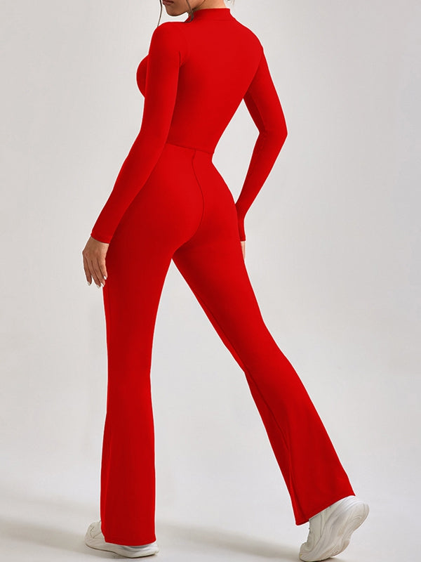 Zipper Flare Jumpsuit