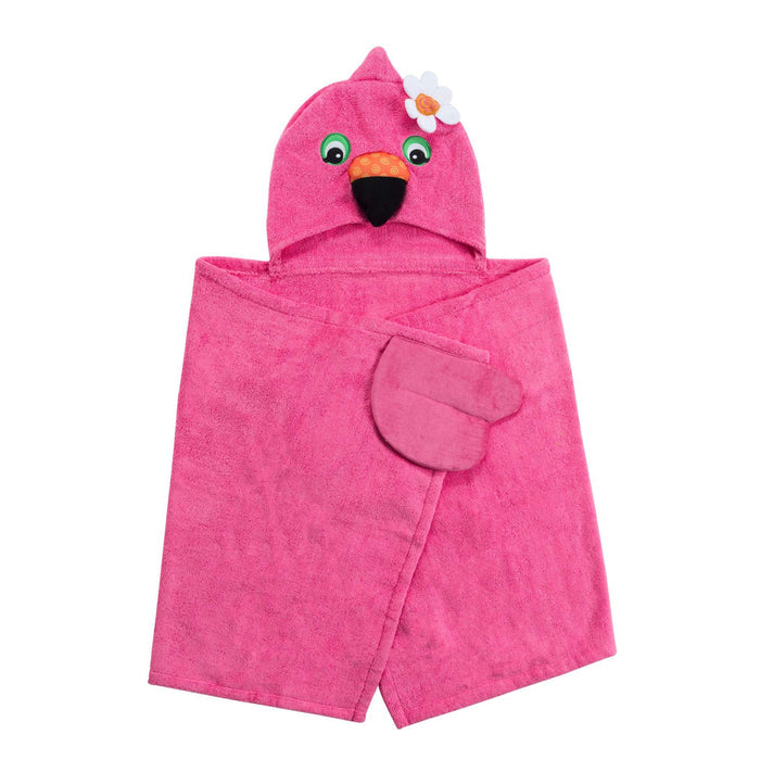 Zoocchini Hooded Bath Towels - Franny Flamingo