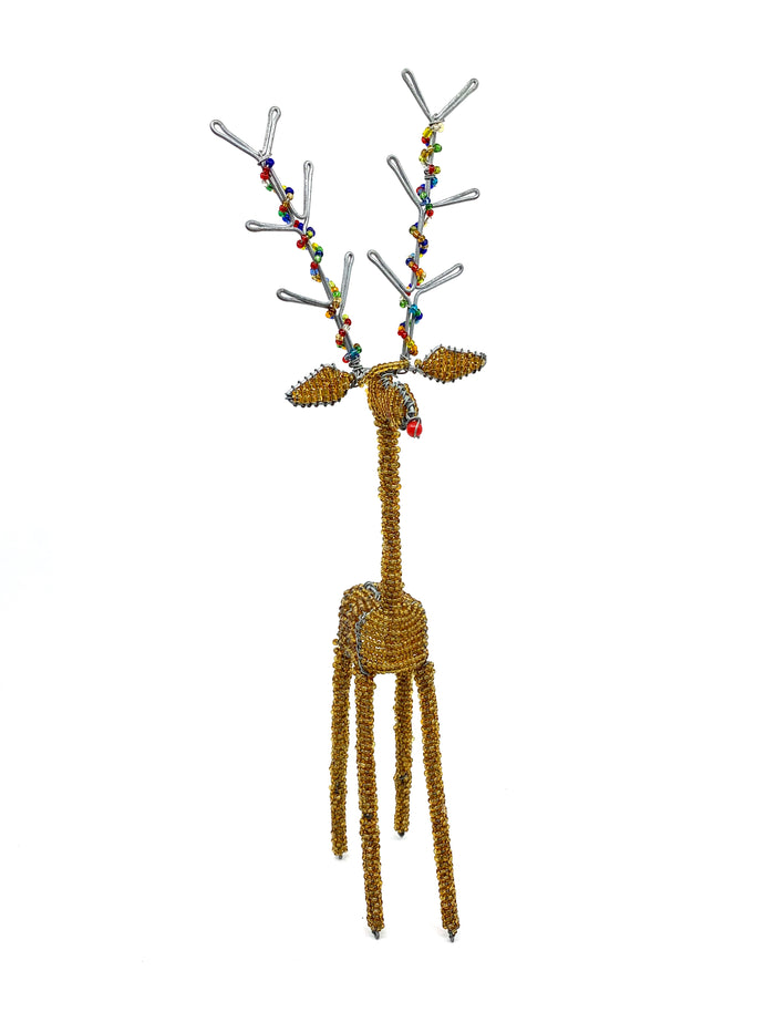 Zulu Beaded 3D Reindeer Christmas Ornaments