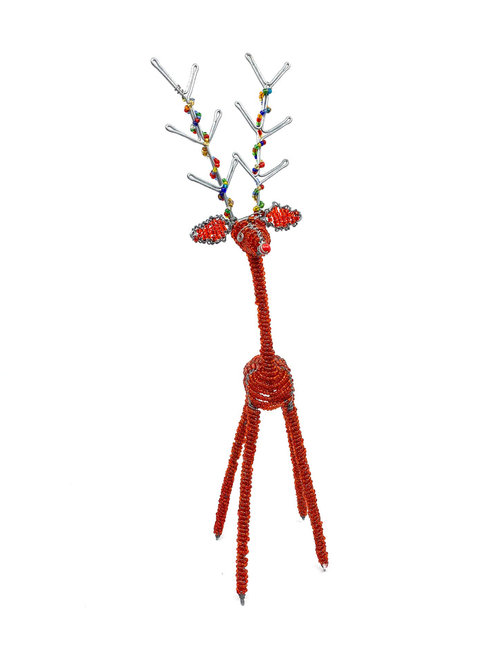 Zulu Beaded 3D Reindeer Christmas Ornaments