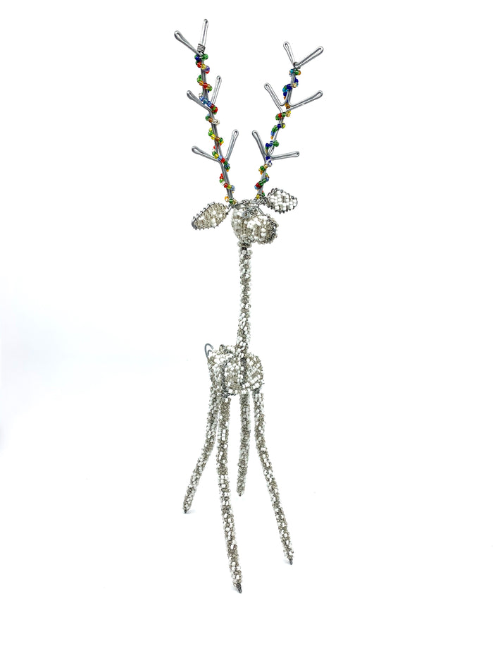 Zulu Beaded 3D Reindeer Christmas Ornaments